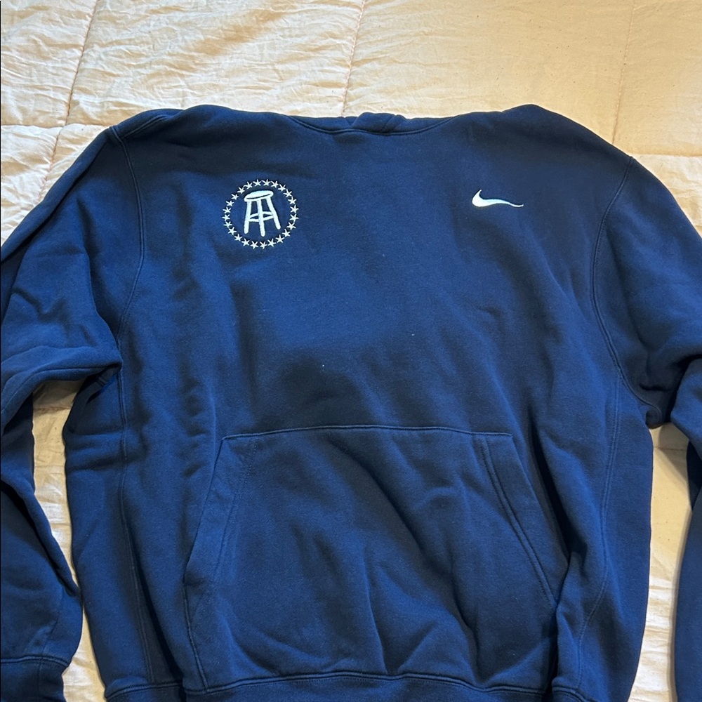 Nike Barstool Navy Pullover Sweatshirt with White Logos